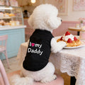 1pc  Pet dog vest T-shirt, I love dad/mom vest, small cat dog cat vest suitable for Yorkshire chihuabao poodle