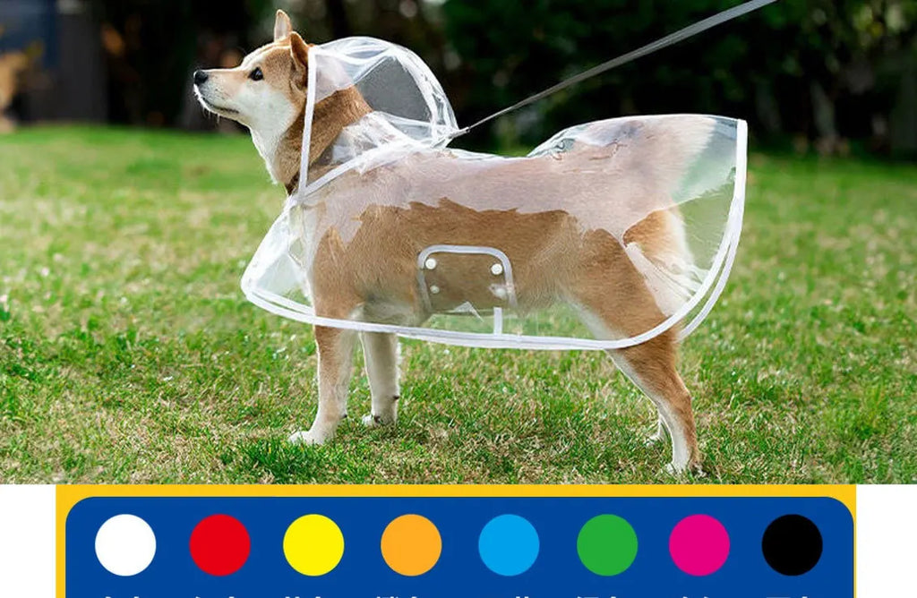 Clear Hooded Dog Raincoat
