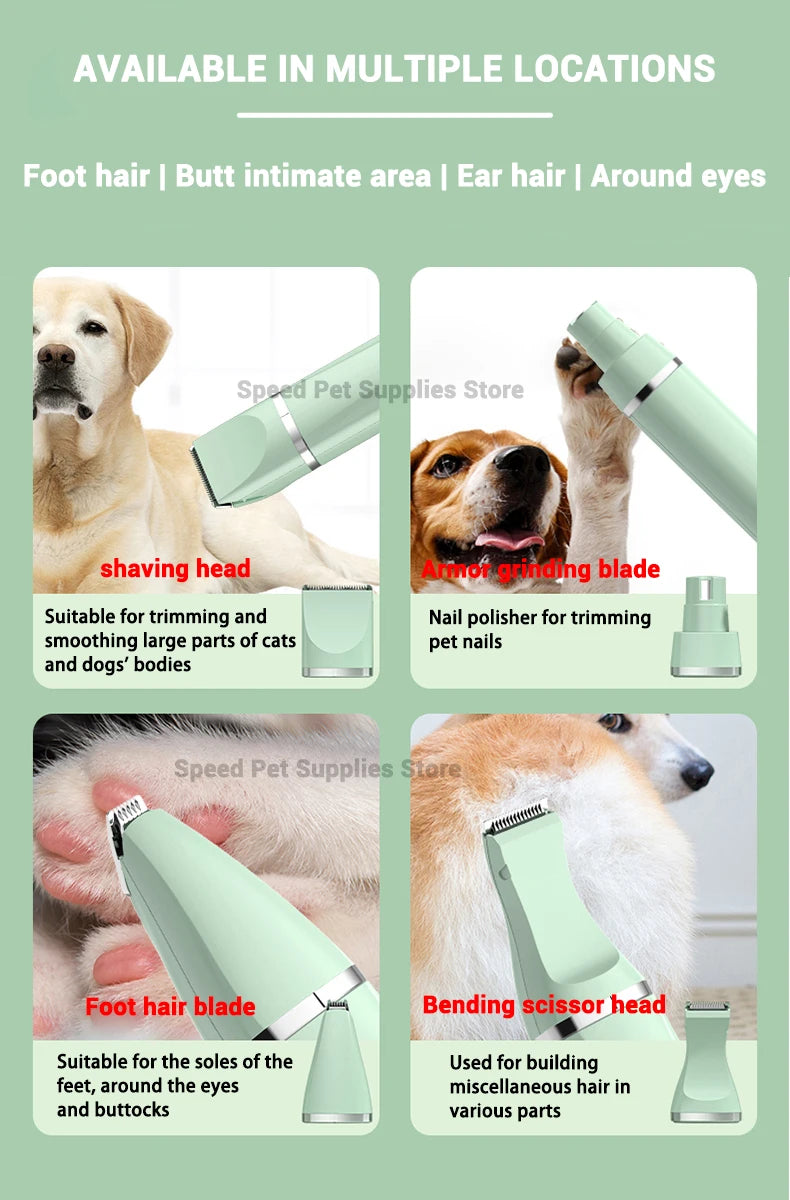 4-in-1 Cordless Pet Grooming Kit