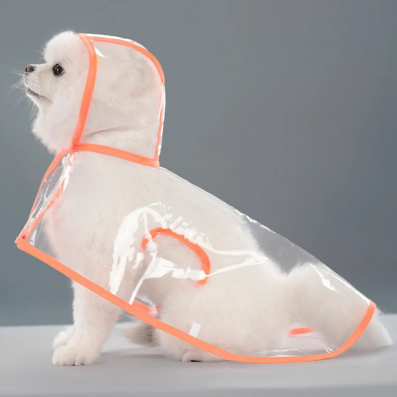 Clear Hooded Dog Raincoat