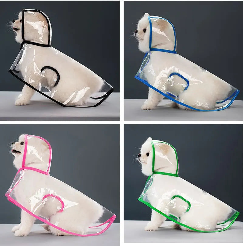 Clear Hooded Dog Raincoat