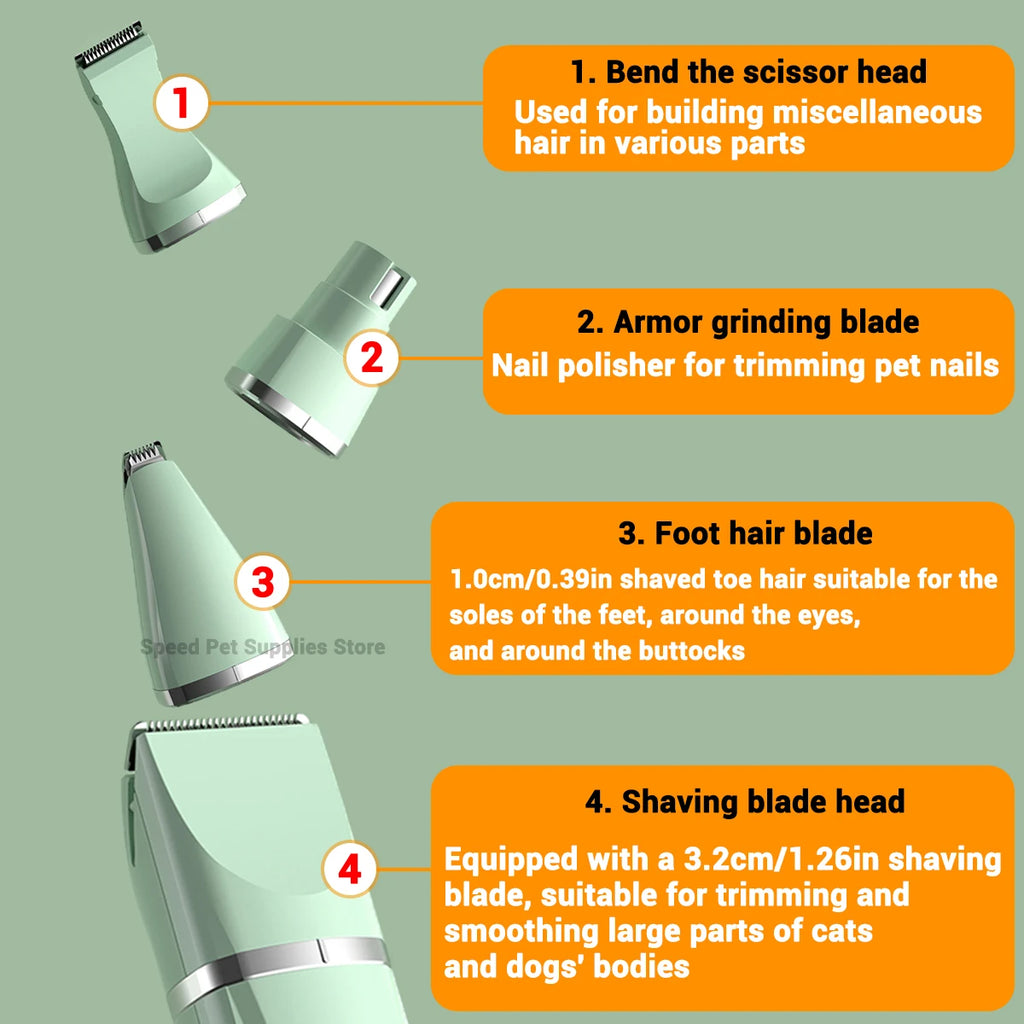 4-in-1 Cordless Pet Grooming Kit