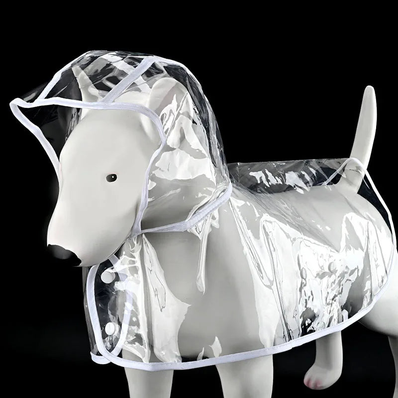 Clear Dog Rain Poncho — S to XL