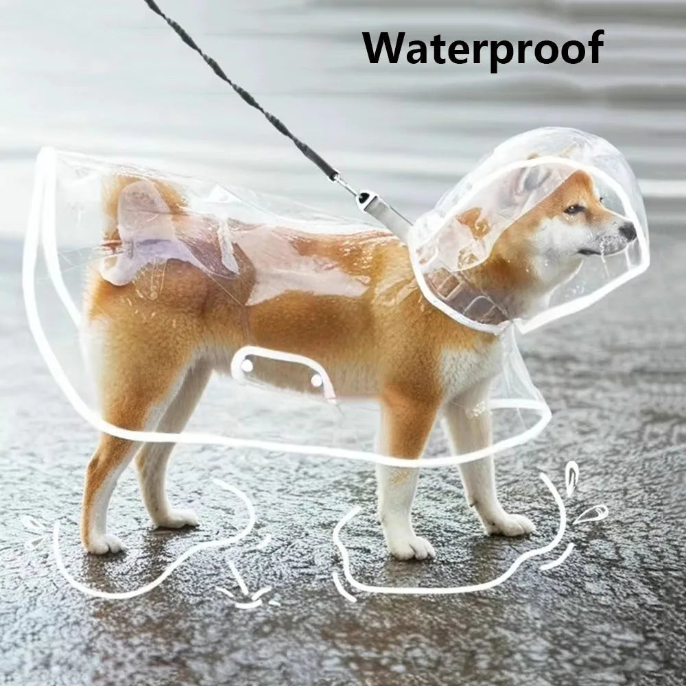 Clear Hooded Dog Raincoat