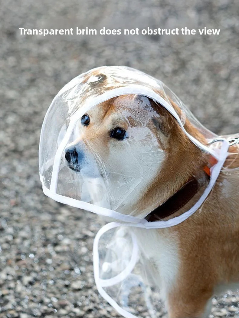 Clear Hooded Dog Raincoat