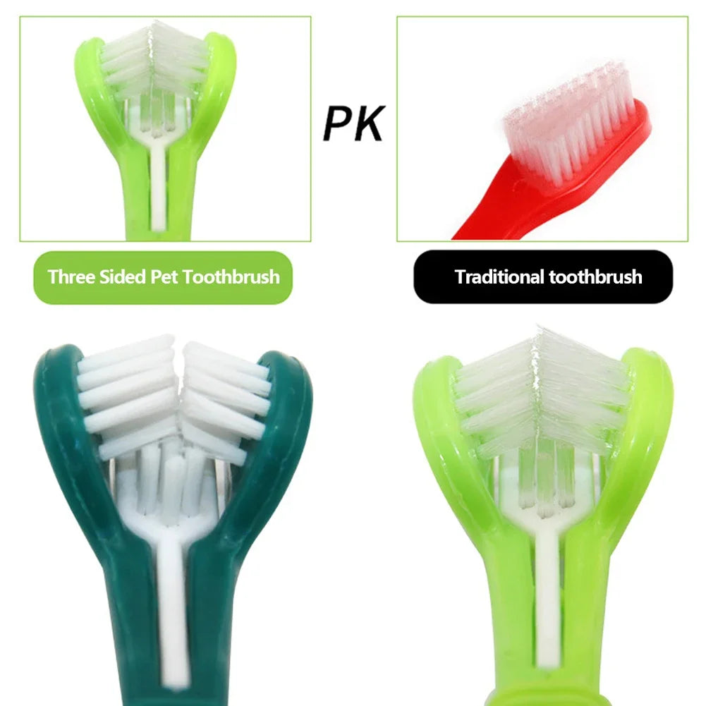 Triple-Head Pet Toothbrush