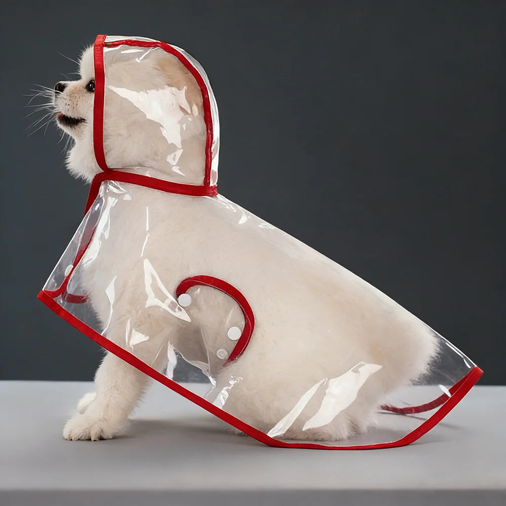 Clear Hooded Dog Raincoat