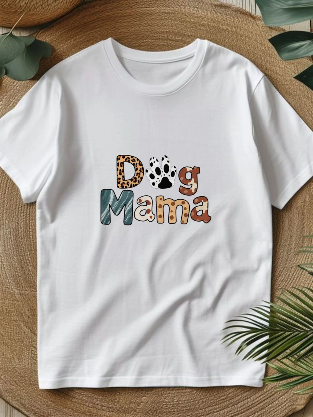 Cute Short Tops, Women's Round Neck T-Shirts, Spring and Summer Women's Clothing, Dog Mom Design, Stylish Casual Choice, Attitude T-Shirt, Local Delivery