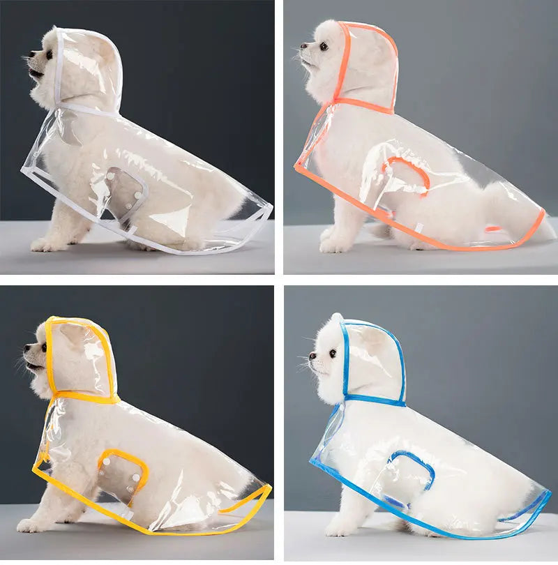 Clear Hooded Dog Raincoat