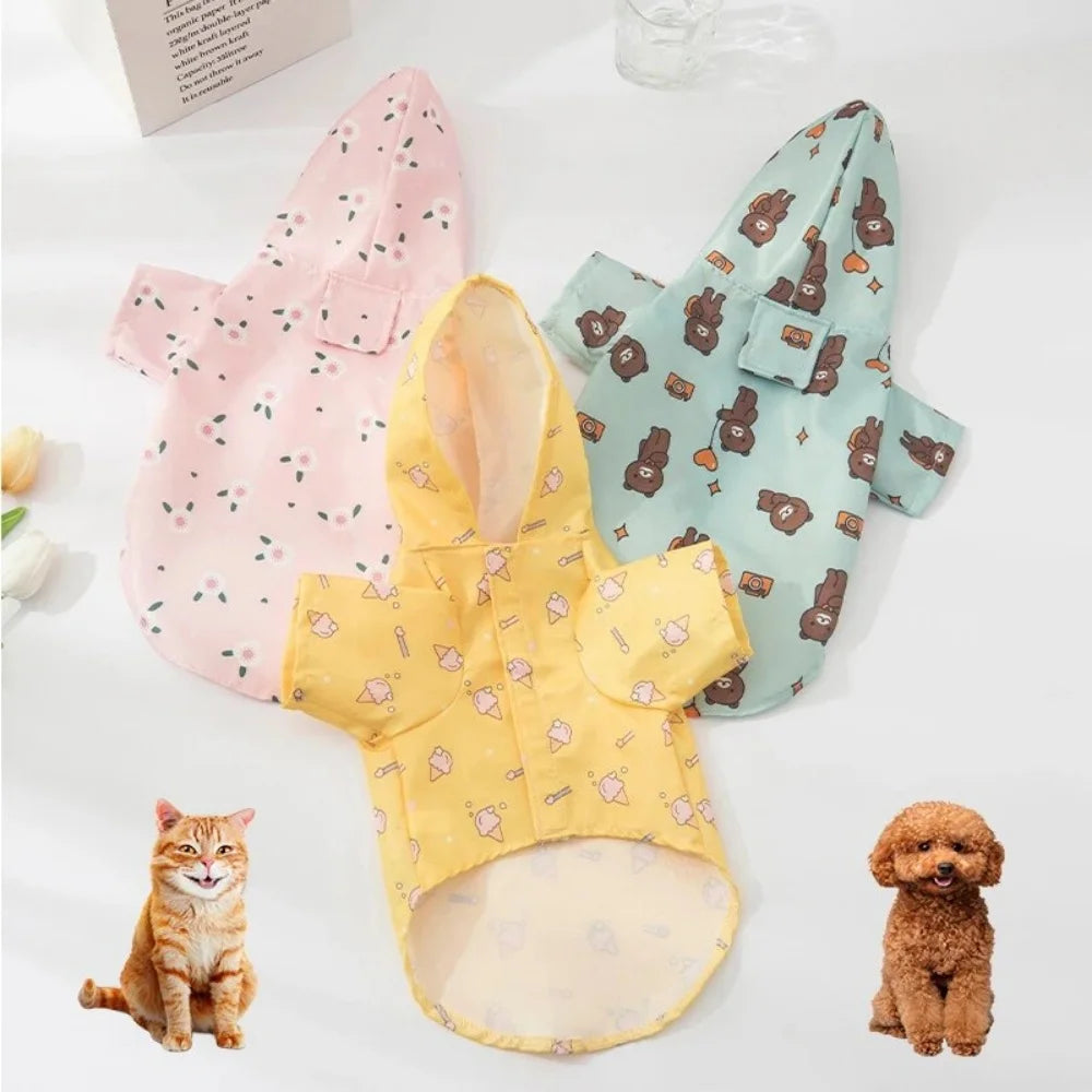 Reversible Dog Raincoat with Hood