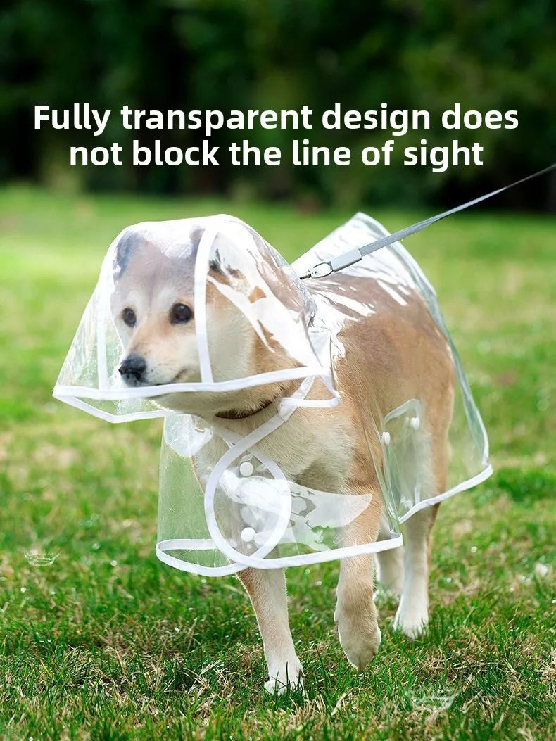 Clear Hooded Dog Raincoat