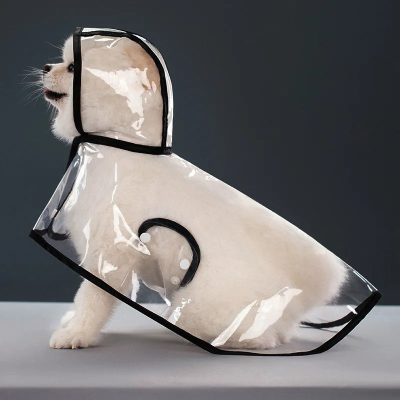 Clear Hooded Dog Raincoat