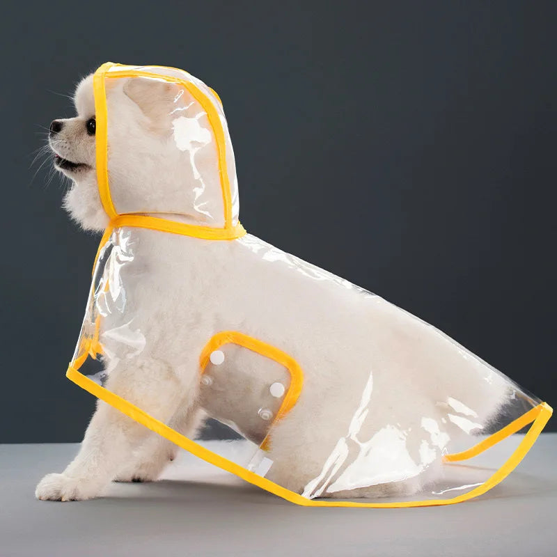 Clear Hooded Dog Raincoat